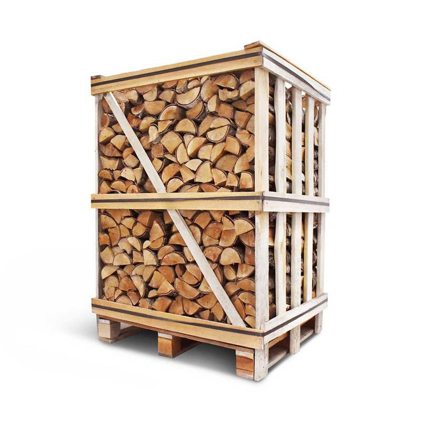 Large Crate Kiln-Dried Oak Firewood Logs – Approx. 1.63m³ Stacked / 2.5–2.6m³ Loose